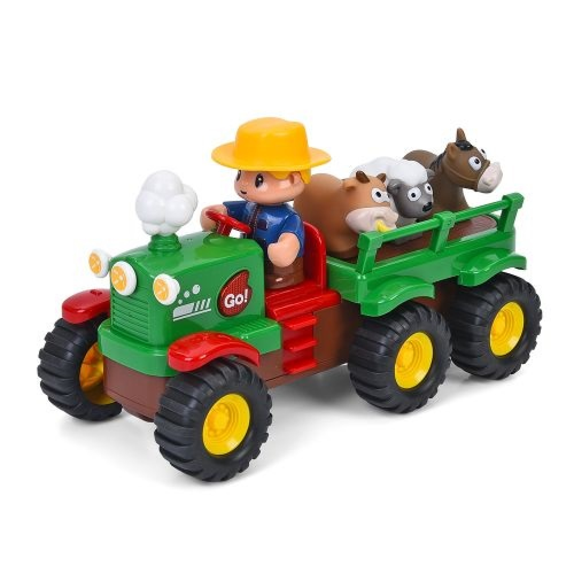 Детский трактор Limo Toy с прицепом, животное, музыка, звук, свет